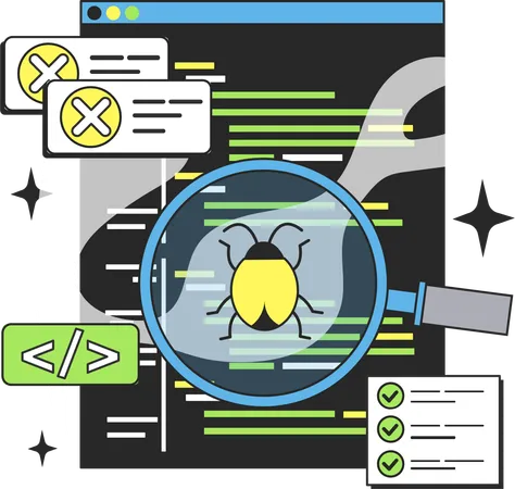 Website coding bug  Illustration