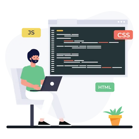 Website Coding  Illustration