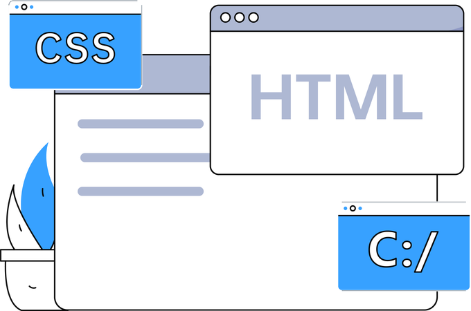 Website coding using html code  Illustration