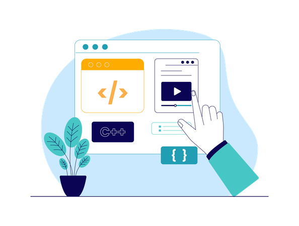 Website coding video  Illustration