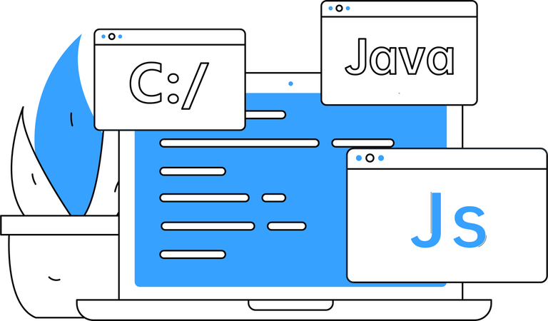 Website coding with java script  Illustration