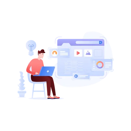 Check Out Flat Illustration Of Website Content 일러스트레이션