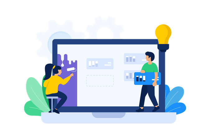 Website dashboard development  Illustration