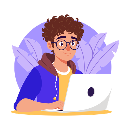 Website developer doing online programming  Illustration
