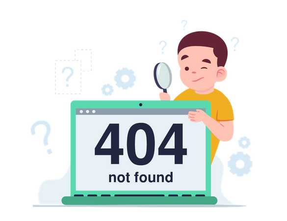 Website developer finding error Illustration