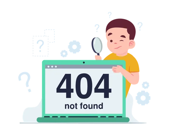 Website developer finding error  Illustration