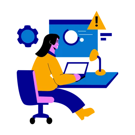 Website developer solving error  Illustration