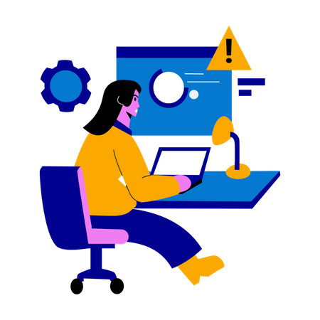 Website developer solving error Illustration