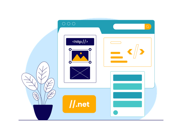 Website development and coding  Illustration