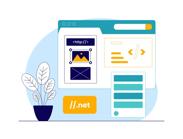 Website development and coding  Illustration