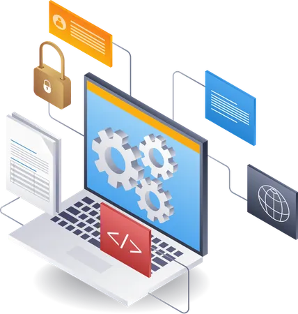 Website development configuration management  Illustration