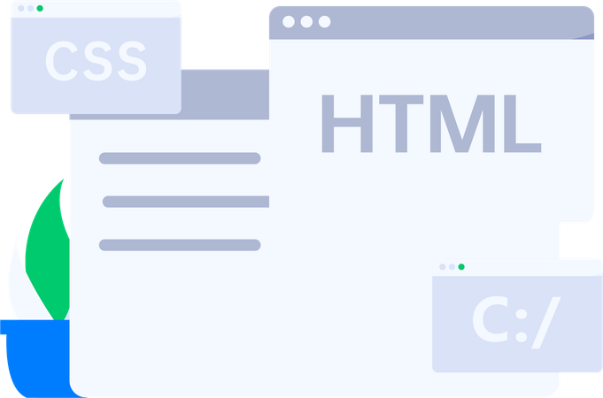 Website development using html code  Illustration