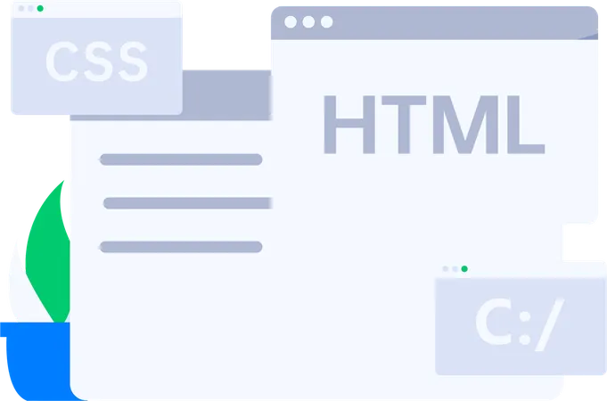 Website development using html code  Illustration