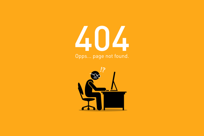 Website Error 404. Page Not Found.  Illustration