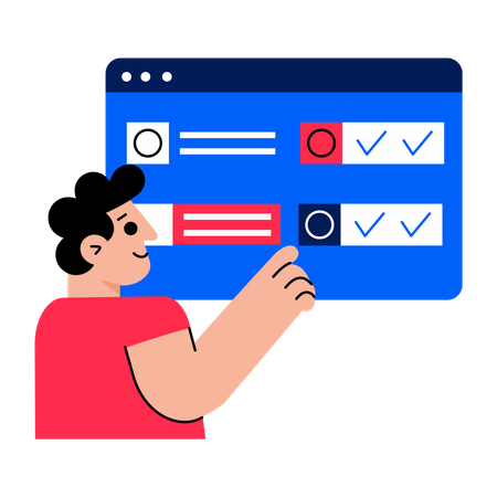 Website expert working with website  Illustration