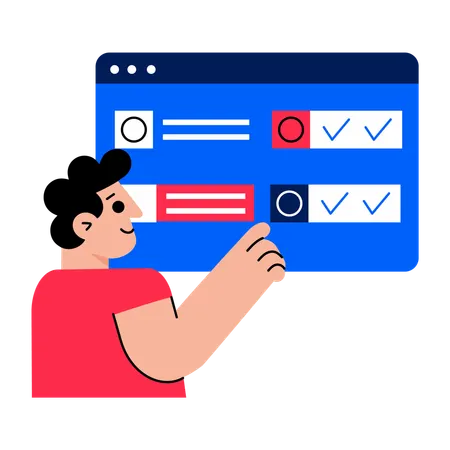 Website expert working with website  Illustration