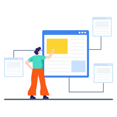 Website Flow Management  Illustration