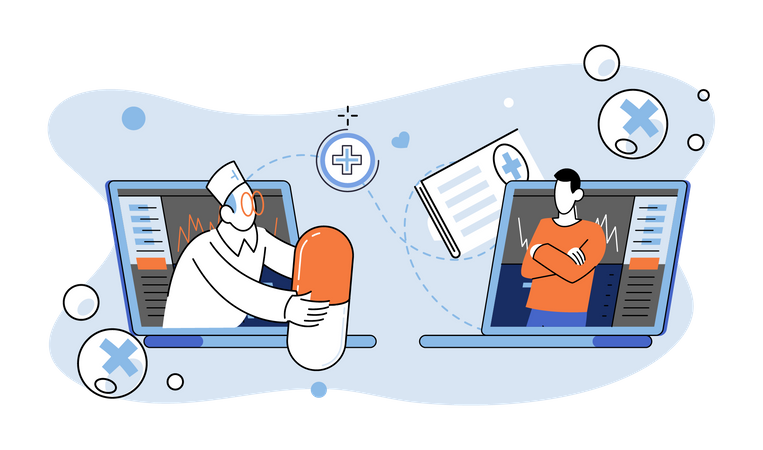Website für medizinische Onlinedienste  Illustration