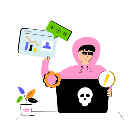 Website Hacker  Illustration