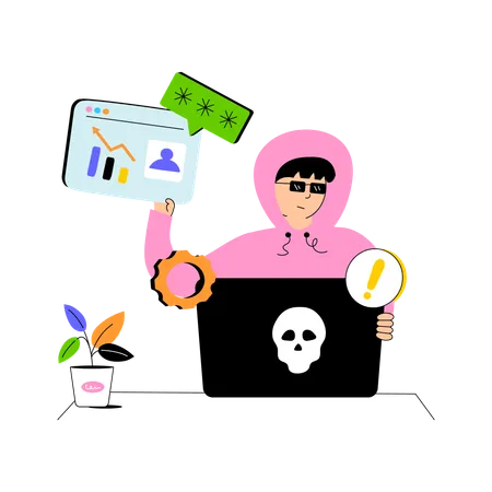 Website Hacker  Illustration