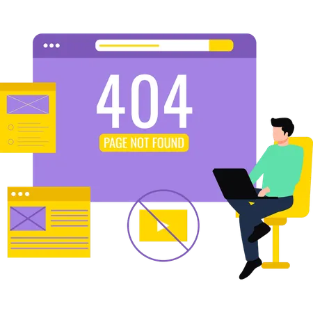 The Website Has A 404 Error Illustration