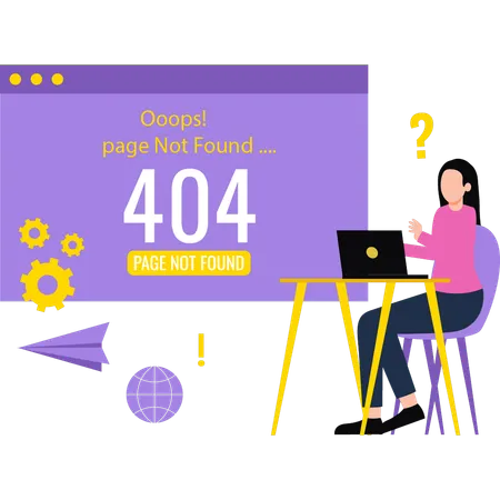 Website has a 404 error  Illustration
