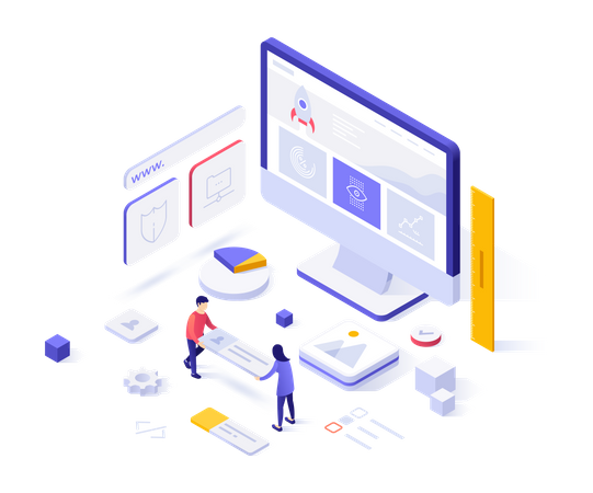 Website Interface development  Illustration