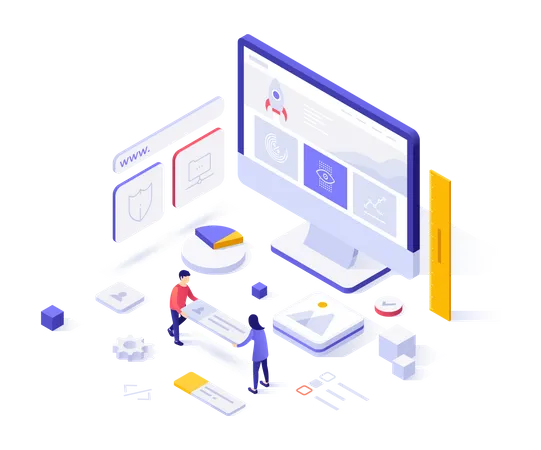 Website Interface development  Illustration