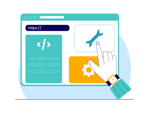 Website maintenance and web development Illustration