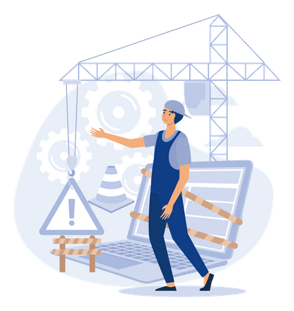 Website Maintenance, Coding And Programming, Under Maintenance, Technology, Software Development, Flat Vector Modern Illustration Illustration