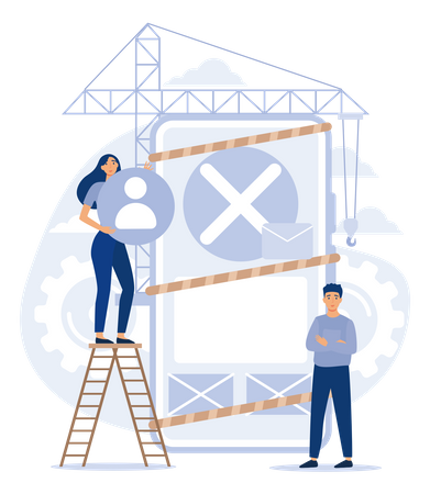 Website Maintenance, Coding And Programming, Under Maintenance, Technology, Software Development, Flat Vector Modern Illustration Illustration