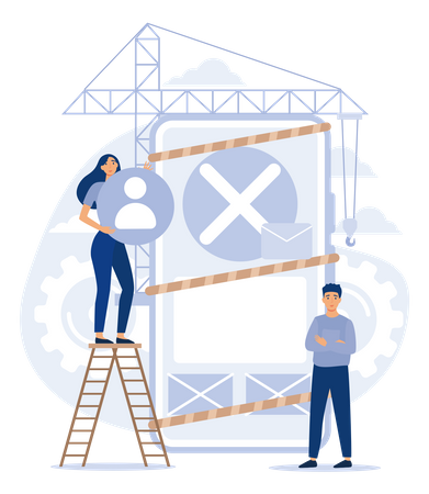 Website Maintenance, Coding And Programming, Under Maintenance, Technology, Software Development, Flat Vector Modern Illustration  Illustration