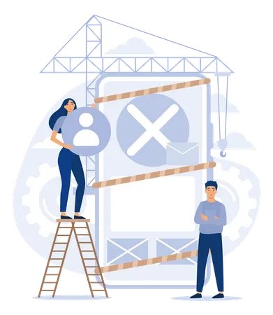 Website Maintenance, Coding And Programming, Under Maintenance, Technology, Software Development, Flat Vector Modern Illustration  Illustration