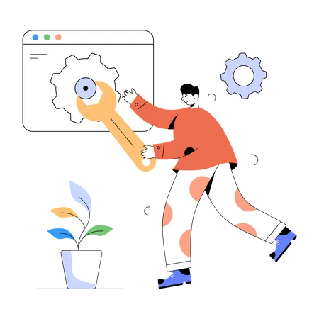 Website maintenance  Illustration