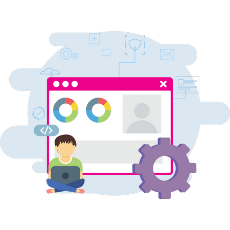 Website management by admin  Illustration