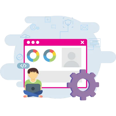 Website management by admin  Illustration