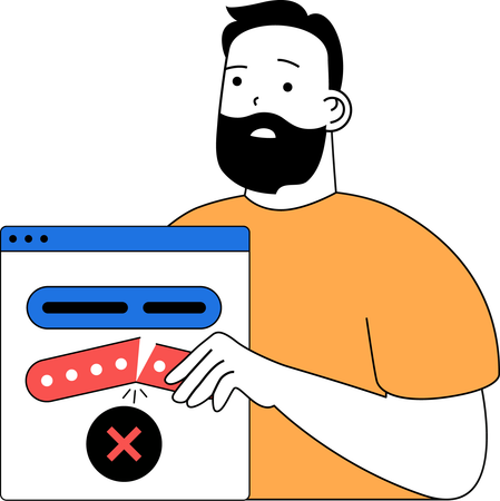 Website password breaking  Illustration