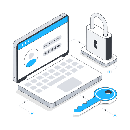 Website password protection  Illustration