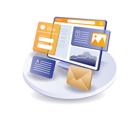 Website personal account data analysis  Illustration