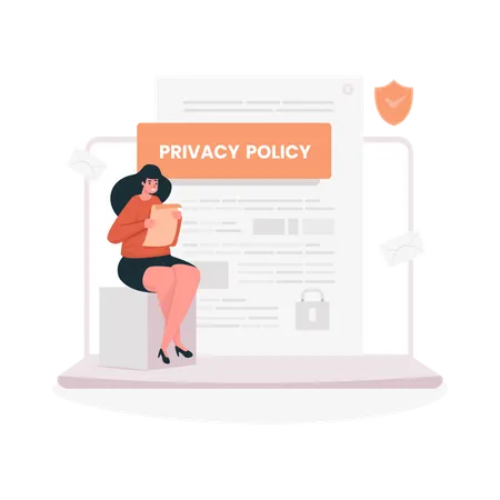 Privacy Policy Illustration For Security Agreement Website Page Illustration