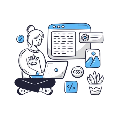 Website Programming  Illustration