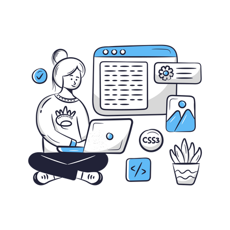 Website Programming  Illustration