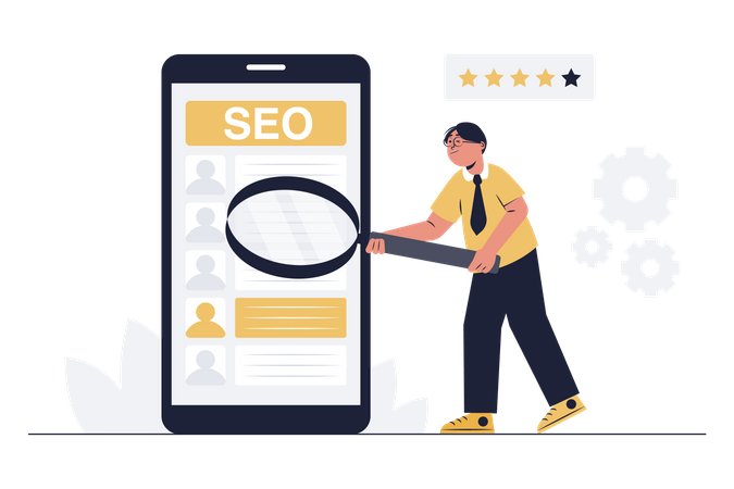 Website ranking by SEO  Illustration