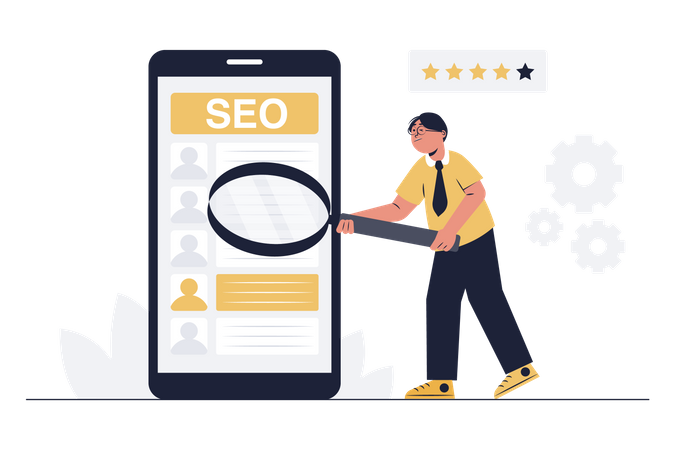 Website ranking by SEO  Illustration