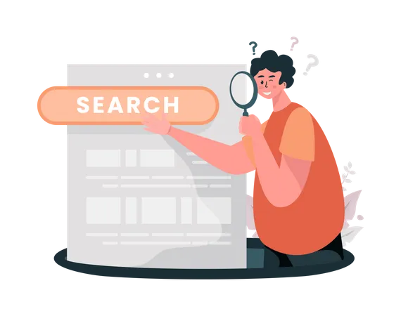 Illustration Design Of Searching Or Find On Online Website Or Landing Page Illustration