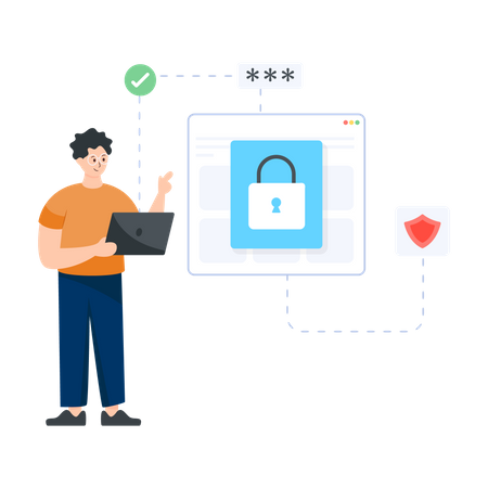 Website Security  Illustration