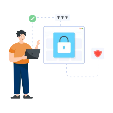 Website Security  Illustration