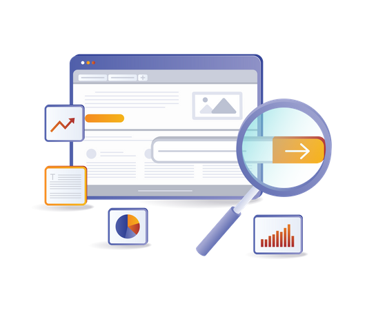 Website SEO analysis marketing strategy optimization  Illustration