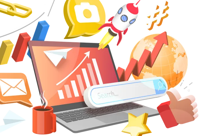 Website Traffic Growth  Illustration