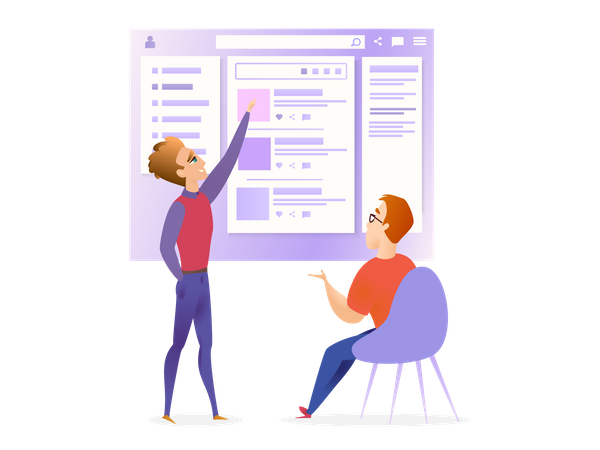 Website Ui Designer and Developer Meeting  Illustration